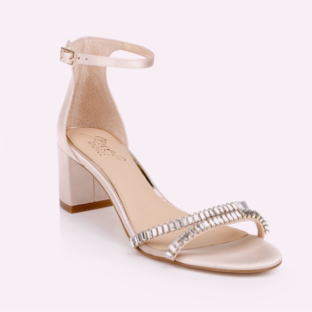 Jewel Badgley Mischka - Champagne Joanne Strappy Block Heel